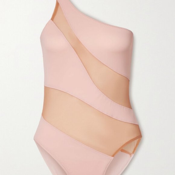 Norma Kamali Other - NWT Norma Kamali Mio one-shoulder mesh-paneled swimsuit